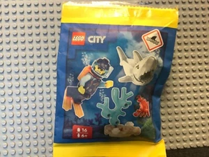 NEU! Lego polybag paperbag City 952406 Taucher mit Hai ungeöffnet! - Bild 1 von 1