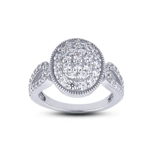 Anillo para mano derecha de diamantes de oro blanco de corte redondo E VS1 de 1,16 quilates - Imagen 1 de 4