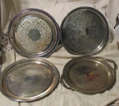 Lote de 4 bandejas para servir platos de plata vintage - Oneida, Wallace, Wm. Rogers! Foto 1 de 4