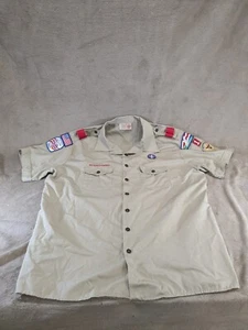 Boy Scouts of America Uniform Shirt Adult 3XL Khaki Short Sleeve Denver Counsel - Picture 1 of 24