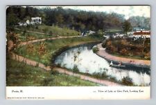 Peoria IL-Illinois View Lake Glen Park River Nature Boat Vintage Postcard