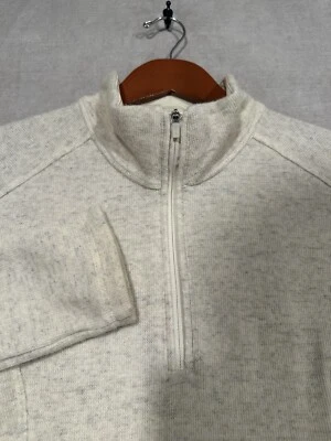 Mountain Hardwear 1/4 Zip Sweater Women Long Sleeve High Neck Medium Wool Ivory - Image 1 of 4