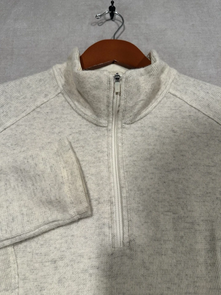 Suéter Mountain Hardwear 1/4 Cremallera Mujer Manga Larga Cuello Alto Mediano Lana Marfil Foto 1 de 4