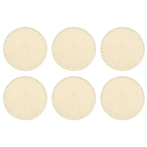 6Pcs 8" Diameter Crochet Basket Bottom Round Blank Wooden Base - Picture 1 of 6