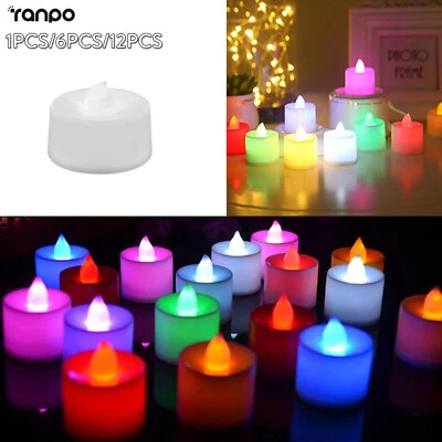 1x 6x bunte elektrische LED-Kerze flackerfreie romantische Deko-Lampe für Party - Bild 1 von 4