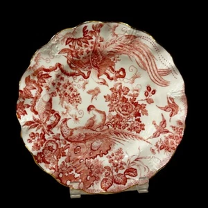 Royal Crown Derby Pink Aves geriffelt Dessert Salatteller - Bild 1 von 4