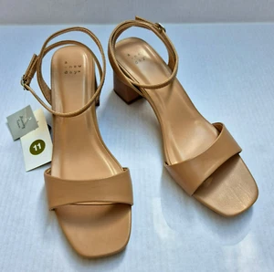A new Day-Damen hellbraune Shannon 2,8" Riemenabsatz offene Zehenpartie elegante Schuhe Größe 11 - Bild 1 von 8