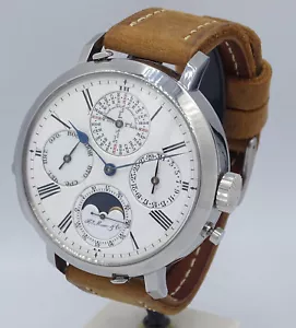 UNIQUE RARE HY MOSER & Co MINUTE REPEATER PERPETUAL CALENDAR MOON PHASE DAY DATE - Picture 1 of 18