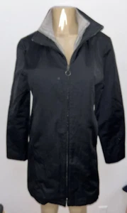 Impermeable Mujer Aislado Negro Largo Invierno Abrigo Talla S - Imagen 1 de 5