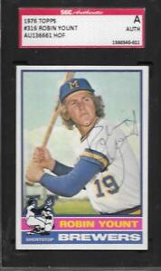 FLOWING SIGNATURE SGC ROBIN YOUNT AUTO 1976 TOPPS 316 SIGNED AUTOGRAPH COA TPHLC