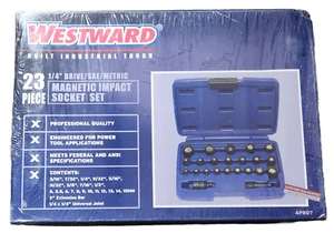 Westward 23pc 1/2 Magnetic impact socket set SAE/Metric - Picture 1 of 3