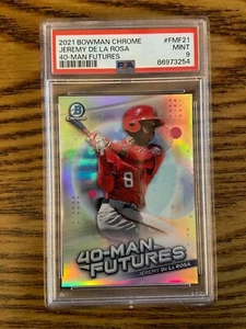 PSA 9 2021 Bowman Chrome Jeremy De La Rosa 40-Man Futures #FMF21 - Picture 1 of 2