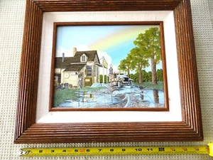 H Hargrove (b 1941) "Rural Gas Station Scene" Serigraph On Canvas Framed - Picture 1 of 4