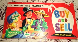 1953 VINTAGE WHITMAN PUBLISHING BRETTSPIEL - "KAUFEN UND VERKAUFEN" - "ECKE AUF DEM MARKT" - Bild 1 von 3