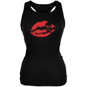 Halloween Kiss of Death Black Juniors Soft Tank Top - Picture 1 of 1