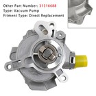 Vacuum Pump 31316688 For Volvo S60 S80 S90 V40 V60 V70 V90 XC40 AZ
