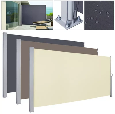 MARKENLOS Seitenmarkise Wandmarkise ausziehbare Markise Sichtschutz Windschutz Terrasse