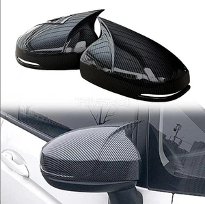 2Pc Carbon Fiber Ox Horn Door Rearview Mirror Cover Trim For 2014-2020 Honda Fit - Picture 1 of 4