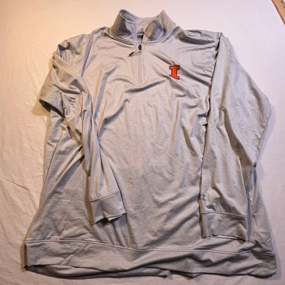 Champion Illinois Fighting Illini Quarter Zip Pullover Mens M Gray Long Sleeve - Image 1 of 4