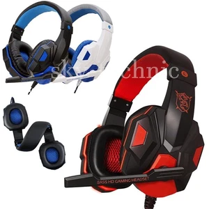 Folding Gaming Headset Headphones With Microphone For PC Laptop PS4 PS5 Xbox 360 - Afbeelding 1 van 24