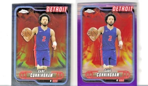 2 Card of Cade Cunningham 2024-25 Topps Chrome Purple Refractor + Base Pistons - Picture 1 of 2