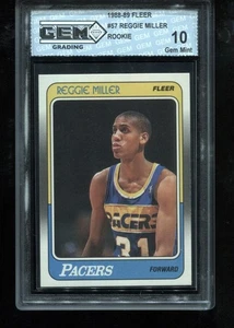 Reggie Miller Rookie 1988-89 Fleer #57 RC Card NBA Indiana Pacers GEM MINT 10 - Picture 1 of 2