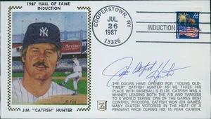 Jim Catfish Hunter New York Yankees Signed 1987 HOF Cachet JSA Authenticated - Picture 1 of 3