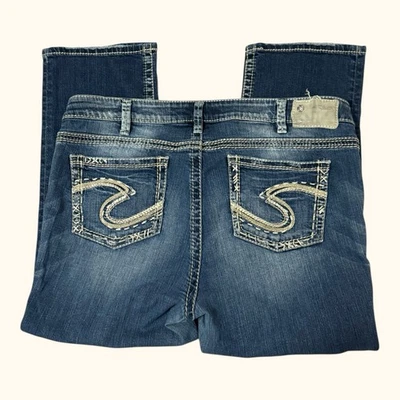 Silver Jeans Tuesday Mid Capri Women’s Denim Plus SZ16 Distress - Image 1 of 4