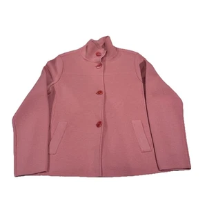 Talbots Damen Größe Large Zierlich Rosa Koralle Blazer Jacke Merinowolle Knöpfe - Bild 1 von 8