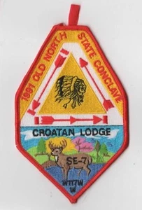1991 Croatan Lodge 117 Conclave SE-7 East Carolina Council RED Bdr - Bild 1 von 1
