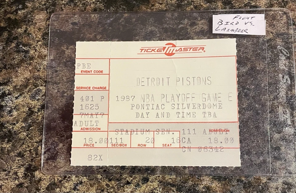 Игра LARRY BIRD против LAIMBEER FIGHT 1987 ECF 3 билета Detroit Boston Celtics РЕДКАЯ - Изображение 1 из 4