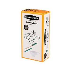 NEW GRANITE WARE CANNING TOOLS 5 PIECE SET FUNNEL BUBBLE REMOVER JAR WRENCH LIFT - Picture 1 of 2