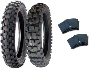 Knobby Off-Road Dual Sport Tire Set: 80/100-21 & 110/100-18 with Inner Tubes - Picture 1 of 11