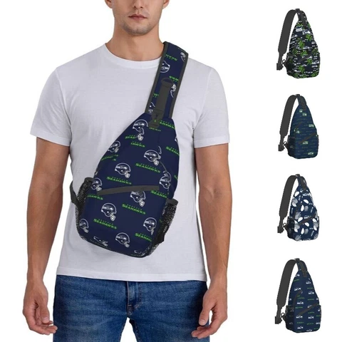 Seattle Seahawks Men's Casual Cross Chest Bag Diagonally Portable Travel Bag Cover