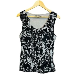 Black Gray Fitted Graphic Tank Top Stretch Women’s Size XL - Picture 1 of 9