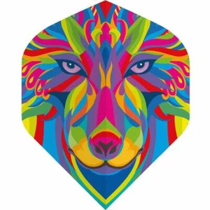 5 SETS OF MULTICOLOUR WOLF STANDARD DART FLIGHTS - Picture 1 of 1