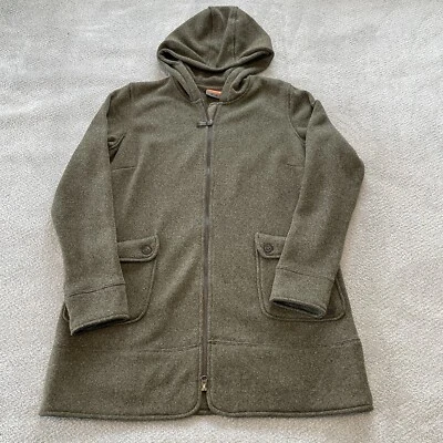 Merrell Womens L Delilah Olive Green Sweater Jacket Hooded Fleece Lined Full Zip - Image 1 of 4