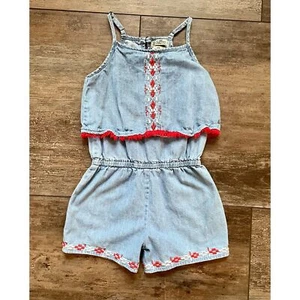 Girls Lucky Brand Light Blue Denim Romper Size 6x - Picture 1 of 3