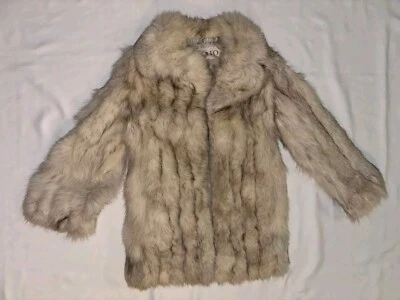 Abrigo Adolfo 100 % auténtico de piel de zorro blanco para mujer talla 6 Foto 1 de 4