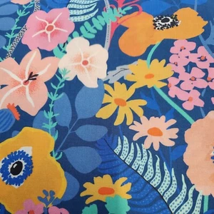 Botanica Floral on Blue Crystal Manning RAYON BT yard 54 inch wide Moda - Picture 1 of 3