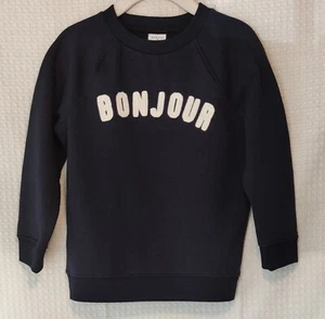 Peyton & Parker Little Girls Navy "Bonjour" Sweatshirt Size 4T - Picture 1 of 6