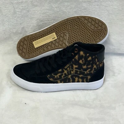 范斯 The Lizzie 运动鞋玳瑁深棕色黑色女式 5.5 男式 4 Nwob — 第 1/4 张图片