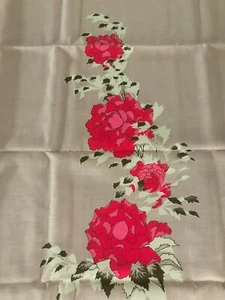 Vintage Alfred Shaheen Floral Panel Hand Painted Hawaii Neon Pink Flowers WOW! - Picture 1 of 6