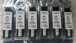 Lot of 6 Crucial 4GB DDR3L-1600 UDIMM Memory RAM NEW *SEALED* - Picture 1 of 2