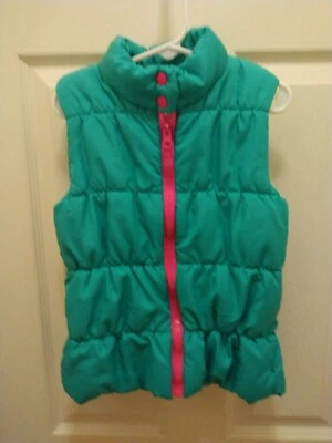 Chaleco acolchado verde Grane Kelly con forro rosa talla pequeña niñas Foto 1 de 4