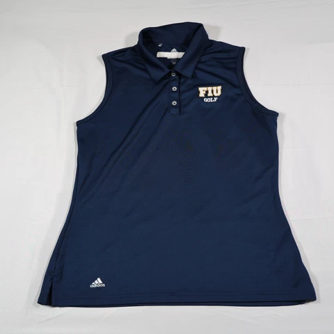 Adidas FIU Golf Shirt Womens Medium Blue Sleeveless Performance Golden Panthers Cover