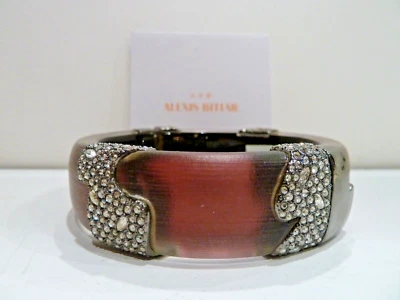 Alexis Bittar Brazalete Lucita Bisagras Morado con Cristales Pavimentados Foto 1 de 4