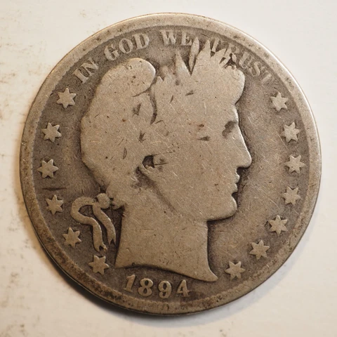 1894 P   BARBER HALF DOLLAR ***NICE COIN!***  FREE SHIPPING! A3635 Cover