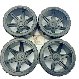 4 Ruote Knex Racing Pneumatici Piccoli con Mozzi Neri a 6 Razze 1-5/8" K'nex 37mm - Foto 1 di 4