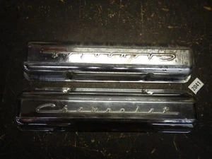 55 CHEVROLET SCRIPT CORVETTE 265 CHROME VALVE COVERS w STAGGER HOLES 56 57 58 - Picture 1 of 10